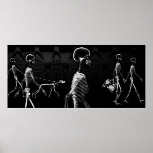 Affiche Taille personnalisée X-Ray Skeleton Aquarium Arriè