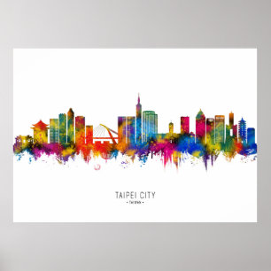 Affiche Taipei Taiwan Skyline