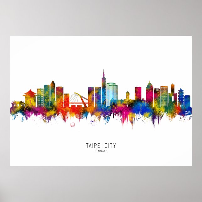Affiche Taipei Taiwan Skyline (Devant)