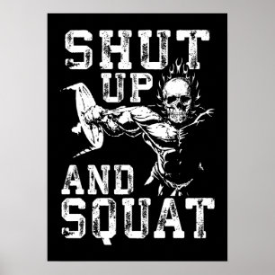 Affiche Tais-Tête Et Squat - Motivation De L'Entraînement