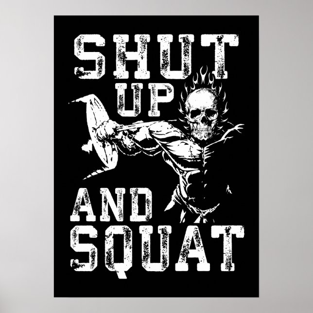 Affiche Tais-Tête Et Squat - Motivation De L'Entraînement  (Devant)