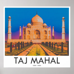 Affiche Taj Mahal, Agra, Inde