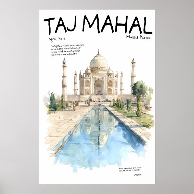 Affiche Taj Mahal  Agra Inde Monument  Marbre (Devant)