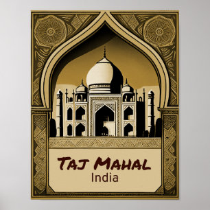 Affiche Taj Mahal Design Vintage