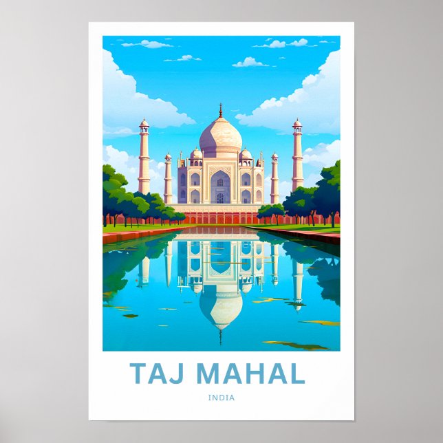 Affiche Taj Mahal Inde Travel Print (Devant)