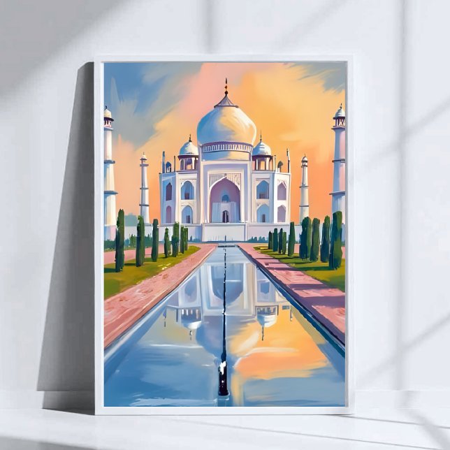 Affiche Taj Mahal Inde Voyage Peinture (Créateur téléchargé)