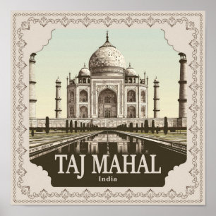 Affiche Taj Mahal Vintage