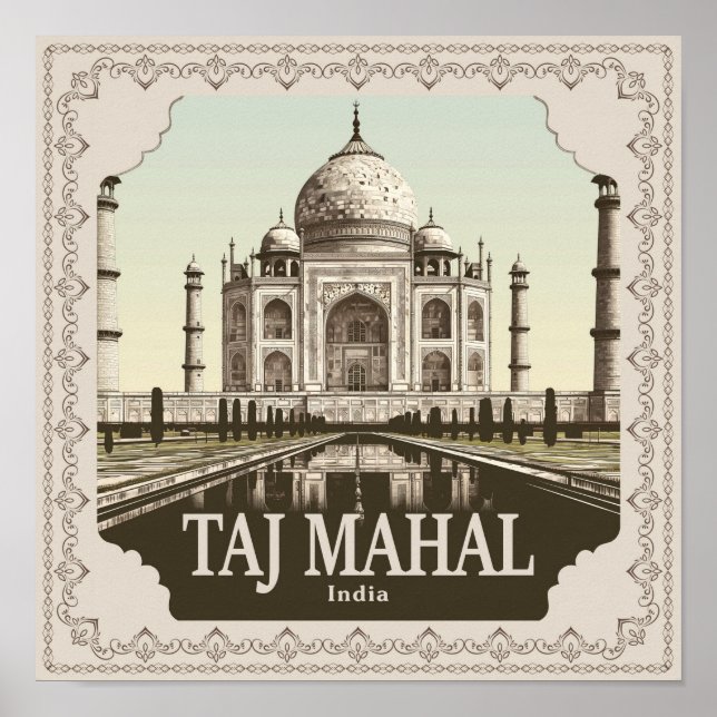Affiche Taj Mahal Vintage (Devant)