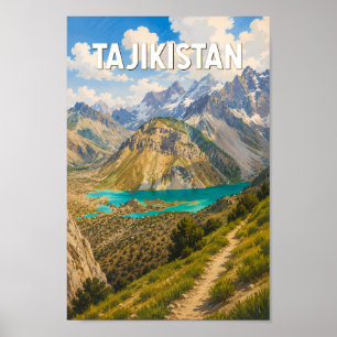Affiche Tajikistan Illustration Voyage Art Vintage