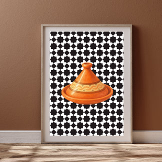 Affiche Tajine Marocaine avec Motif Géométrique