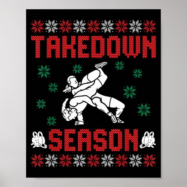 Affiche Takedown Season Girls Wrestling Ugly Sweater Chris (Devant)