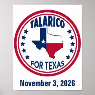 Affiche Talarico pour l'élection Texas Red White Blue