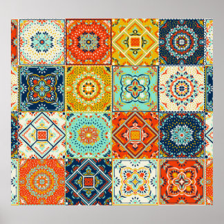 Affiche Talavera, Azulejos, fond d'écran en mosaïque turqu