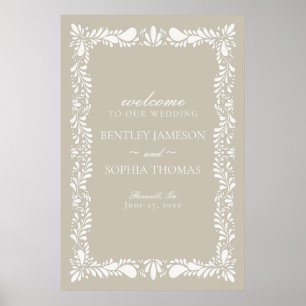 Affiche Talavera beige Carrelage Espagne Fiesta Mariage Bi