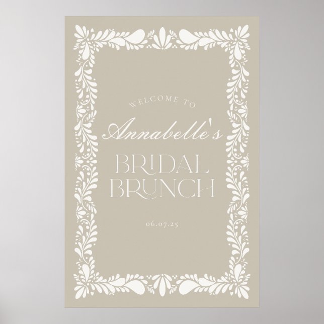 Affiche Talavera beige Carrelage Fiesta Bridal Brunch Bien (Devant)