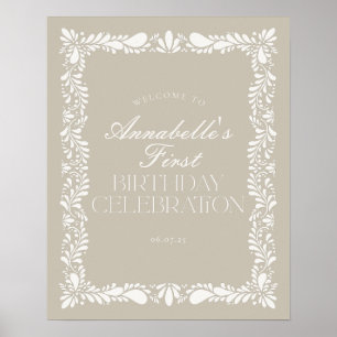 Affiche Talavera beige Espagne fête d'anniversaire