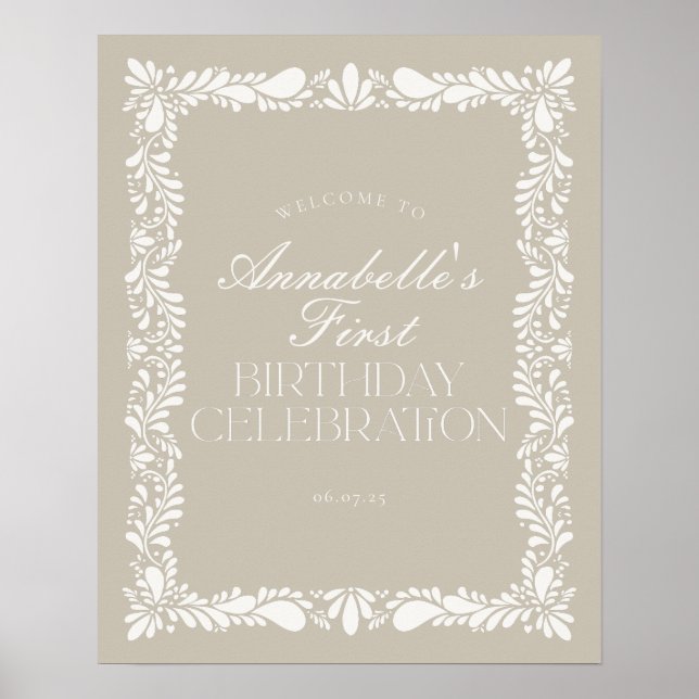Affiche Talavera beige Espagne fête d'anniversaire (Devant)
