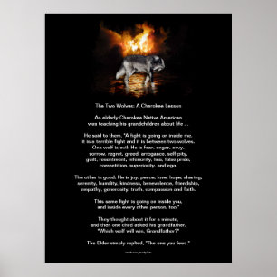 Affiche TALE DE CHEROKEE DES DEUX LOUPS Imprimer amérindie