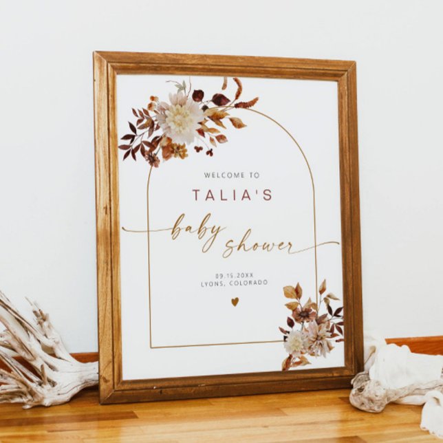 Affiche TALIA Bohemian Terracotta Arch Baby shower Bienven (Créateur téléchargé)