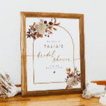 Affiche TALIA Boho Terracotta Arch Fête des mariées Bienve<br><div class="desc">Ce panneau d'accueil de douche nuptiale est orné d'une arche bohème,  de fleurs de couleur terre aquarelle et d'une élégante police manuscrite avec une amusante couleur d'accent terre cuite. Cette affiche d'accueil pour la douche nuptiale est l'ajout parfait à votre fête du boho ou de l'automne.</div>