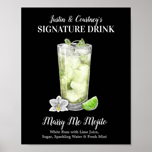Affiche Tall Mojito • PERSONALIZE this Signature Drink Pla (Devant)