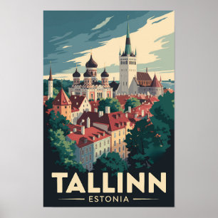 Affiche Tallinn Estonie Voyage Art Vintage