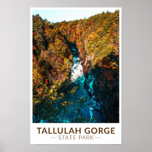 Affiche Tallulah Gorge State Park Géorgie Aquarelle
