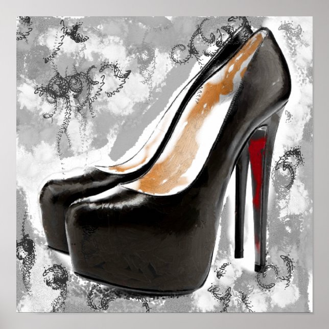 Affiche Talons bas rouge de Stiletto noir (Devant)