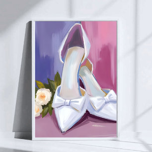 Affiche Talons de Mariée Rose à l'Eau Blanche Peinture A