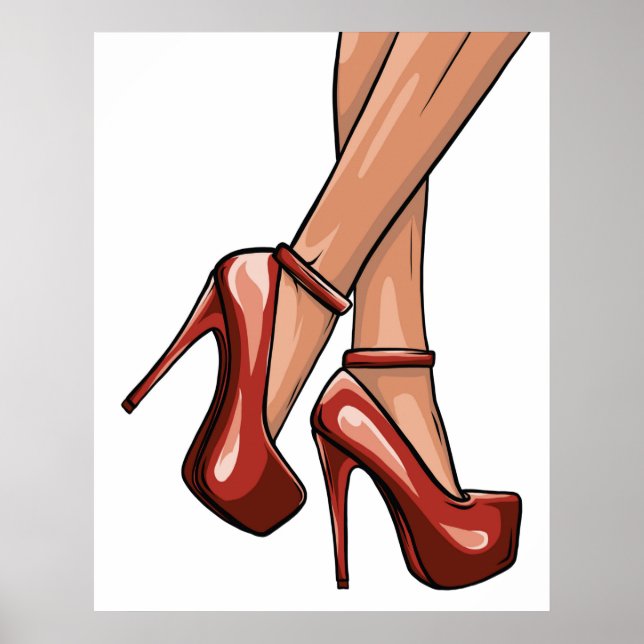 Affiche talons et pattes Red Stiletto (Devant)