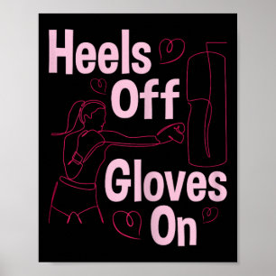 Affiche Talons Hauts Gants Sur - Boxe Kickboxing Kickboxeu