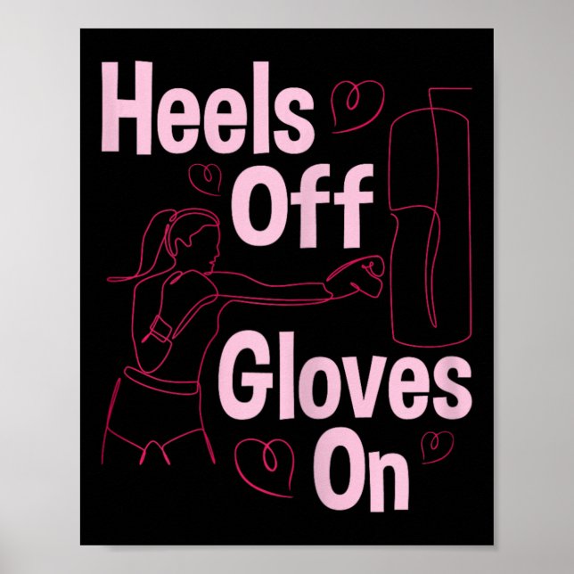 Affiche Talons Hauts Gants Sur - Boxe Kickboxing Kickboxeu (Devant)