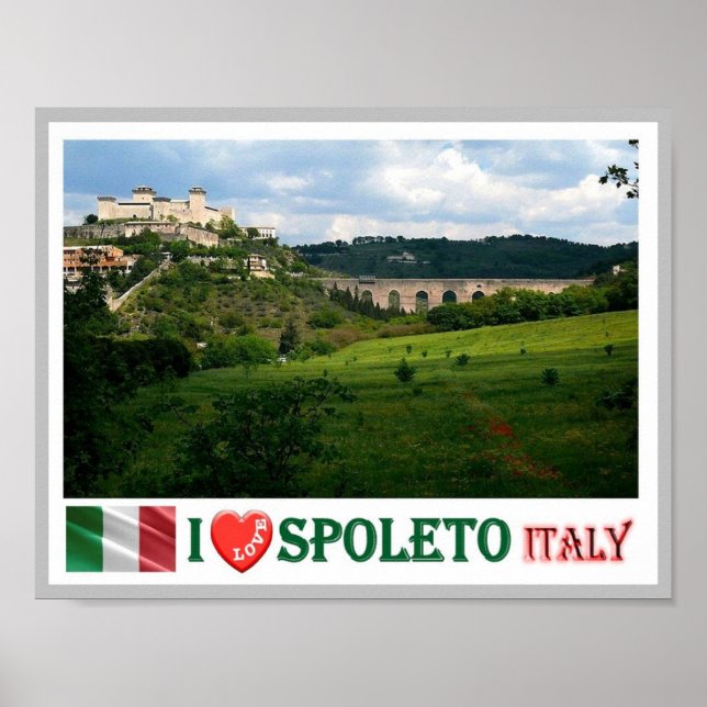 Affiche taly - Ombrie - Spoleto - I Love - (Devant)