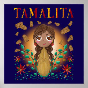 Affiche Tamalita Tamal Zia Fleurs Tamales