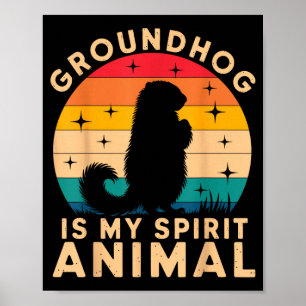 Affiche Tamarin de terre est mon animal spirituel Woodchuc