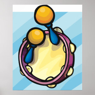 Affiche Tamborine Et Maraccas