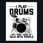 Affiche Tambours | Cadeau de tambour d'instrument de musiq<br><div class="desc">Cette musique "Drums" | Musical Instrument Drummer Gift" T-shirt est parfait comme une idée cadeau amusant pour les joueurs de batterie et les musiciens qui jouent dans un groupe et la musique d'amour.</div>