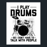 Affiche Tambours | Cadeau de tambour d'instrument de musiq<br><div class="desc">Cette musique "Drums" | Musical Instrument Drummer Gift" T-shirt est parfait comme une idée cadeau amusant pour les joueurs de batterie et les musiciens qui jouent dans un groupe et la musique d'amour.</div>