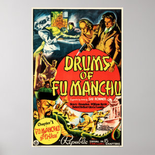 Affiche Tambours de Fu Manchu classique crime Thriller vie
