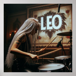 Affiche Tambours de musiciens Leo Zodiac