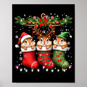 Affiche Tamia de Noël dans des chaussettes illuminé Tamia