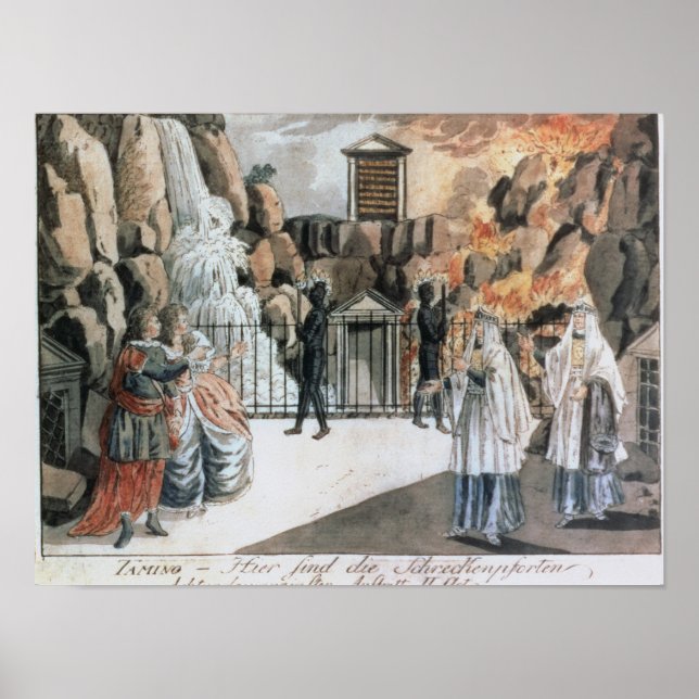 Affiche Tamino et Pamina devant le temple (Devant)