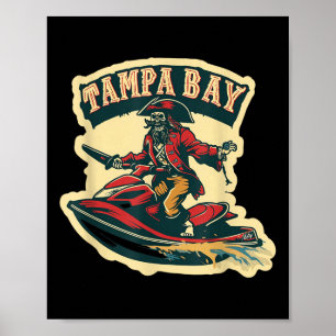 Affiche Tampa Bay Pirate Floride Jetski Navigation Drôle G