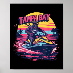 Affiche Tampa Bay Pirate Floride Jetski Navigation Drôle G
