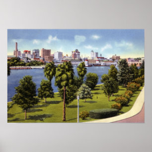 Affiche Tampa Florida Skyline depuis Davis Island