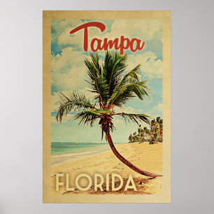 Affiche Tampa Palm Tree Vintage voyage