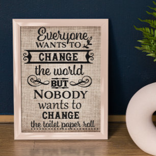 Affiche Tan Lin Look Changer de toilette Papier Salle de b