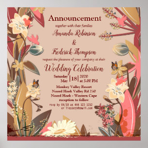 Affiche Tan - Marsala Vin & torsion de teintes roses