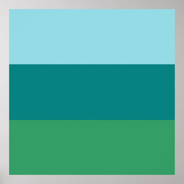 Affiche Tanager Turquoise, Bleu Canard et Vert Kelly Horiz (Devant)