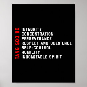 Affiche Tang Soo Do Martial Arts 7 Tenets